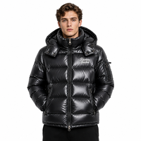 Blouson matelassé brillant personnalisé pour homme, manteau d'hiver à capuche en duvet, veste bouffante haute brillance, vêtement d'extérieur personnalisé avec logo pour marque
