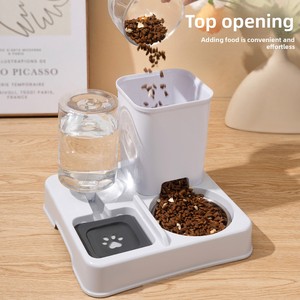 Ciotola Doppia per Cibo e Acqua per Cani e Gatti, Design Quadrato di Grande Capacità per Alimentazione e Abbeveraggio degli Animali Domestici - Product Image 3