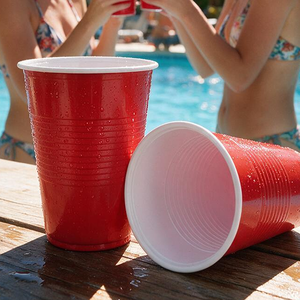 Vasos Desechables de Plástico Rojo de 18 oz, Grado Alimenticio, Personalizados al por Mayor, para Beer Pong, Fiestas Universitarias, Barbacoas - Product Image 4
