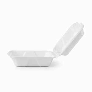 Sugarcane Clamshell <b>Lunch</b> <b>Box</b> 600ml 1000ml Compostable Bagasse Hinged <b>Compartment</b> Hot Meal Delivery Container Supplier - Product Image 4