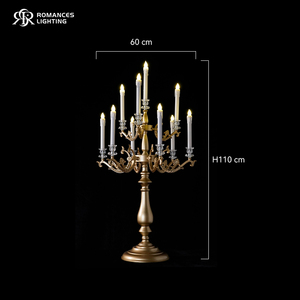 Candelabro de Metal Dorado de Alta Calidad, Moderno, de Tubo Acrílico, para Decoración de Mesa en Bodas y Fiestas, Centro de Mesa para Eventos - Product Image 2