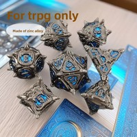 Lot de 7 dés polyédriques en alliage de zinc à surface multi-formes et à angle droit pour jeux de table Dungeons & Dragons TRPG Cthulhu