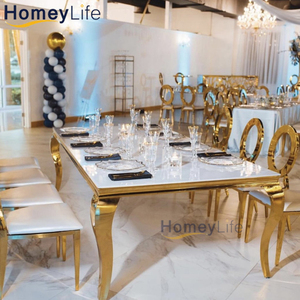 Luxury Modern Villa &amp; Hotel Apartment Dining Room Furniture Dining Table and Chair Set with <strong>Marble</strong> <strong>Top</strong> 6 Seater Home Furniture - Product Image 3