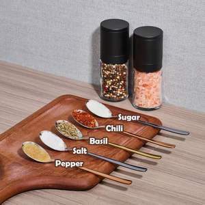 ชุดที่บดพริกไทยแหวนและเกลือแบบปรับได้เครื่องมือห้องครัวทำจากแก้วพร้อมกล่องตัวเลือกแบบหยาบที่บรรจุด้วยตนเอง - Product Image 4