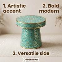 Nouvelle table basse moderne en mosaïque de nacre pour salon