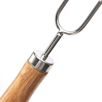 Ensemble de brochettes de barbecue à double pointe en acier inoxydable avec manche en bois, pour la viande, les légumes, le camping et les fêtes (football)