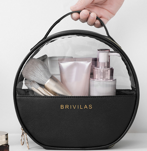 Bolsa para cosméticos redonda de pvc, novidade de 2022, portátil, grande capacidade de armazenamento, organizador para maquiagem, bolsa redonda rosa para viagem - Product Image 2