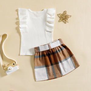 Conjunto de Ropa de Verano para Niñas Yiwu Yiyuan, Camiseta y Falda, Conjunto de Ropa para Niñas, Boutique Infantil, Conjunto de Ropa de Canalé para Bebés de 1 a 5 Años - Product Image 3