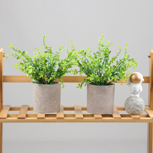 Planta cilíndrica artificial en maceta para decoración de escritorio, simulación de planta verde, escena de maceta con flor falsa - Product Image 5