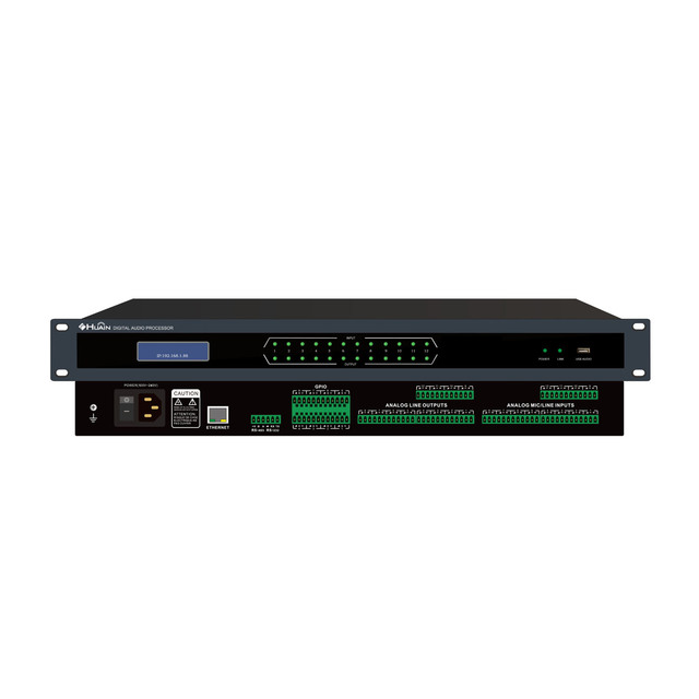 HUAIN Pro 12*12 Phoenix Interface DSP Digital Audio Media Matrix HY-MA1212A1 100W with Center Control Auto Gain