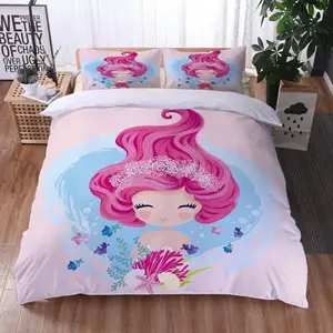 3D Princess Bettwäsche Merman super weiche Mikro faser Bett bezug Set Doppel bettwäsche Set