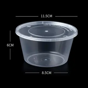 New Product Factory Supplier Disposable Take Out Microwaveable Thickened Round Plastic Bowl With Lid