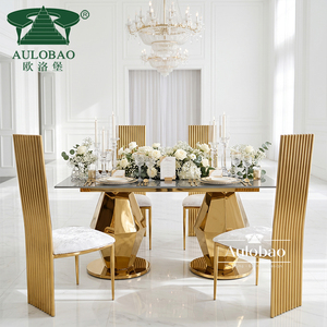 Stainless Steel Modern Rectangular Wedding Sweetheart Dining <b>Table</b> for Hotel & Outdoor Use - Product Image 4