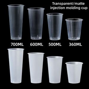 Gobelets jetables en PP rigide personnalisés avec logo, 90 mm, transparents/givrés, pour boissons froides, thé au lait, café - Product Image 3