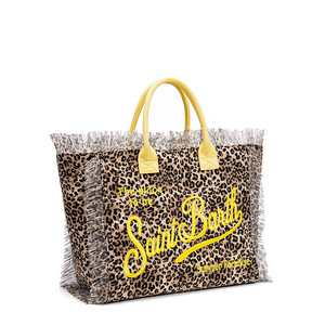 Commercio all'ingrosso 2025 nuova borsa di tendenza in tela di grande capacità borsa da spiaggia stile leopardo giallo <span class=keywords><strong>borsetta</strong></span> con chiusura aperta - Product Image 2