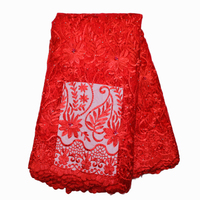 Dentelle brodée pêche populaire du Sénégal avec strass, tissu en tulle maillé africain perlé pour robes de mariée