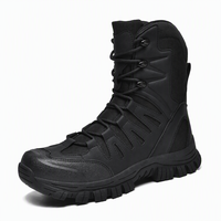 Bottes tactiques pour hommes, chaussures de randonnée antidérapantes, doublure en mesh, fermeture à lacets, été, hiver, trekking en plein air, hauteur genou, caoutchouc