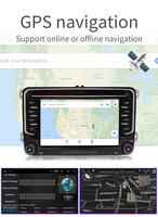 Reproductor de DVD para coche para VW reproductor Multimedia 2 Din 7 pulgadas pantalla táctil Radio de coche Android MP5 reproductor estéreo de coche con función GPS BT