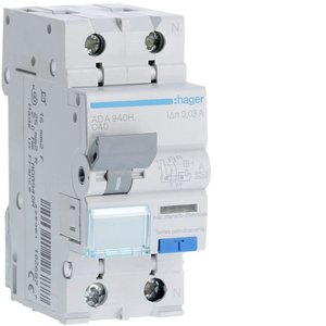 Hager Rcbo 1P+N 40A Tipo A 30mA Curva C 6000A per Protezione Elettrica - Product Image 1