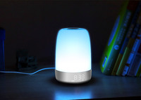 Lampe de réveil RGB avec minuterie de sommeil, chargement USB, 3 niveaux de luminosité, veilleuse en bois rechargeable avec batterie 1200 mAh