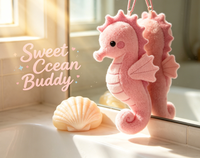 Jouet en peluche hippocampe brodé personnalisé, animal marin doux pour cadeaux promotionnels - Peluche super douce anti-stress