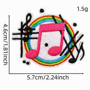 Parches de Música Termoadhesivos con Bordados Temáticos de Instrumentos y Cintas Musicales - Product Image 6