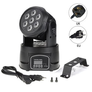 Set de 7 Luces de Cabeza Móvil a Todo Color con Control de Sonido DMX512, Luz de Escenario Giratoria LED Tipo Par para Teñido - Product Image 6