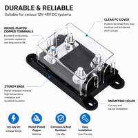 Porte-fusibles robuste 32V DC 2 voies AMG Mega, bloc de fusibles étanche à visser pour autoradio avec couvercle transparent pour marine et camion