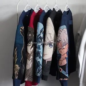 Custom You Own Design Woven Tapestry Hoodie Arm Patchwork Sweatshirt Anime Hoodies Men