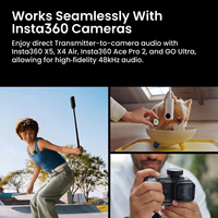 Micrófono Insta360 Mic Pro Line con Clip para Cuello y Pantalla de Tinta