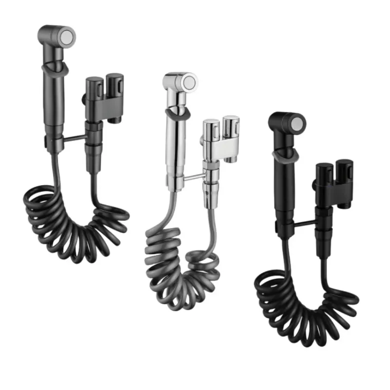 Hete Verkoop Schoonmaakmuur Opgehangen Toilet Bidet G1/2 "Messing Handsproeier Shattaf Dubbele Handgreep Wandgemonteerde Set Voor Badkamer