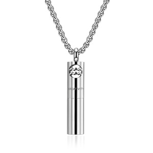 Cold neutral wind Zodiac perfume essential <strong>oil</strong> aromatherapy bottle stainless steel pendant fashionable men and women necklace we - Product Image 5