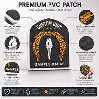 Patch en PVC souple personnalisé en usine, logo 3D en relief, badge en caoutchouc avec fixation auto-agrippante pour vêtements et équipements