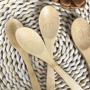 Ensemble de couverts de table jetables créatifs en bambou, comprenant une mini-cuillère longue en bois moderne à deux pièces, pour la cuisine, le bureau et les voyages, fabriqué en Chine - Product Image 2