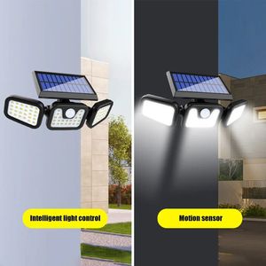 Outdoor Wall <b>Light</b> Three Head <b>LED</b> Solar <b>Sensor</b> Waterproof IP65 All Weather Resistant Street <b>Light</b> for Courtyard Roadside - Product Image 4