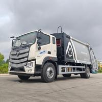 Camion à ordures compacteur à essieu simple haut de gamme 14 16 18 CBM avec boîte de vitesses 8 vitesses et volant multifonction