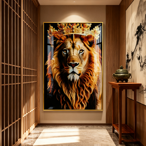 Dipinto Personalizzato all'Ingrosso di Animali <span class=keywords><strong>Leone</strong></span> Decorazione Casa Nuovo <span class=keywords><strong>Quadro</strong></span> da Parete per Soggiorno Dipinto in Porcellana Cristallina con LED - Product Image 6