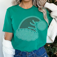 Motif de Noël en strass thermocollant pour T-shirt, design chapeau de Père Noël en verre