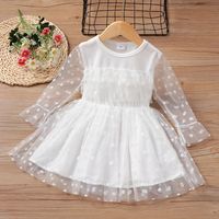 Quality Choice Jupe bouffante à volants en maille unie noire à pois décontractée Robes d'été pour filles de 5 ans