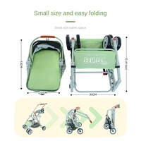 Poussette et chariot pour animaux de compagnie pliable de luxe à 4 roues, réglable et confortable, avec porte-bébé amovible pour chiens et chats, tissu Oxford