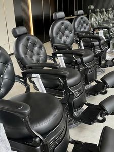 Chaise de coiffure - Chaise de barbier style huile pour hommes - Salon de beauté - Salon de coiffure - Chaise de coupe de cheveux professionnelle rétro - Chaise de rasage réglable - Product Image 4