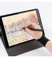 Guantes Unisex para Artistas con Rechazo de Palma, Diseño de Dos Dedos, para Dibujo en Papel, iPad, Tableta Gráfica, Diseño Sencillo, Uso Diario, Nailon