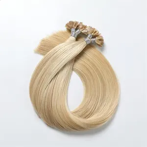 Elite 18/613 # Custom Ontwerp Cuticula Uitgelijnd Maagdelijk Russisch Remy Hair Italiaanse Keratine Voorgebonden Platte Punt Menselijk Haar Extensie