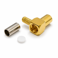 Connecteur coaxial RF MCX femelle à angle droit avec processus de placage or personnalisé pour connecteur de câble