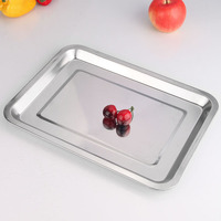 Assiette carrée pour la maison, plateau rectangulaire en acier inoxydable