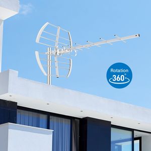 <span class=keywords><strong>Antenne</strong></span> numérique extérieure Antuko Free 4K 1080P pour téléviseur avec gain de 30 dB VHF/UHF, montage sur poteau, <span class=keywords><strong>câble</strong></span> de 10 m pour une utilisation HDTV longue portée - Product Image 2