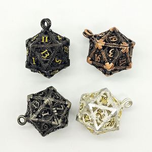Juego de Dados Metálicos con Diseño de Calavera y Dragón, Accesorios de Juego de Rol Poliédricos con Colgante para Jugadores de Mesa - Product Image 3
