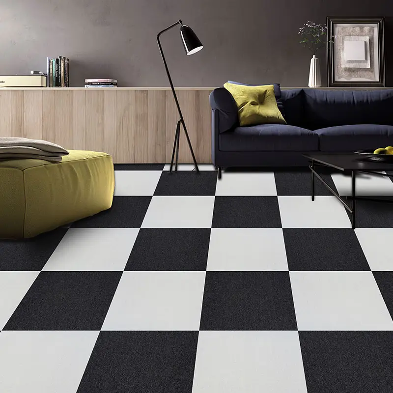 שטיח מרובע שטיח שחור ולבן שטיח אריחי