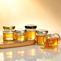 Pots en verre miniatures pour miel de 25 ml, 35 ml, 45 ml avec couvercles, petits récipients pour confiture, stockage alimentaire
