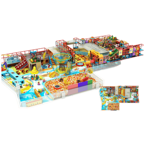 สนามเด็กเล่นในร่ม MCM Cartoon Planet ขนาด 800 ตร.ม. พร้อมสนามเชือกสีรุ้ง บ่อบอล สไลเดอร์ บล็อกตัวต่อ สวนสนุกโครงเหล็ก สำหรับโรงเรียน - Product Image 1